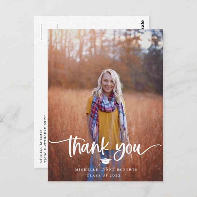 Studenten Photo Tack Vykort (Fram/baksida)