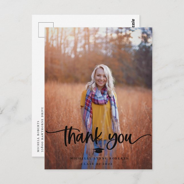 Studenten Photo Tack-vykort Vykort (Fram/baksida)