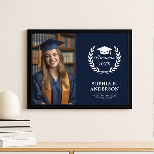 Studenten Photo Visning Navy Blue Wall Keepsak Fototryck