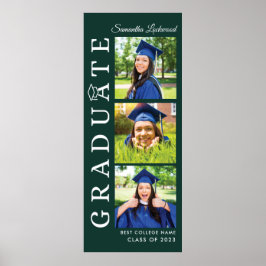 Studenten Photos Grönt och White Grad 2025 Poster