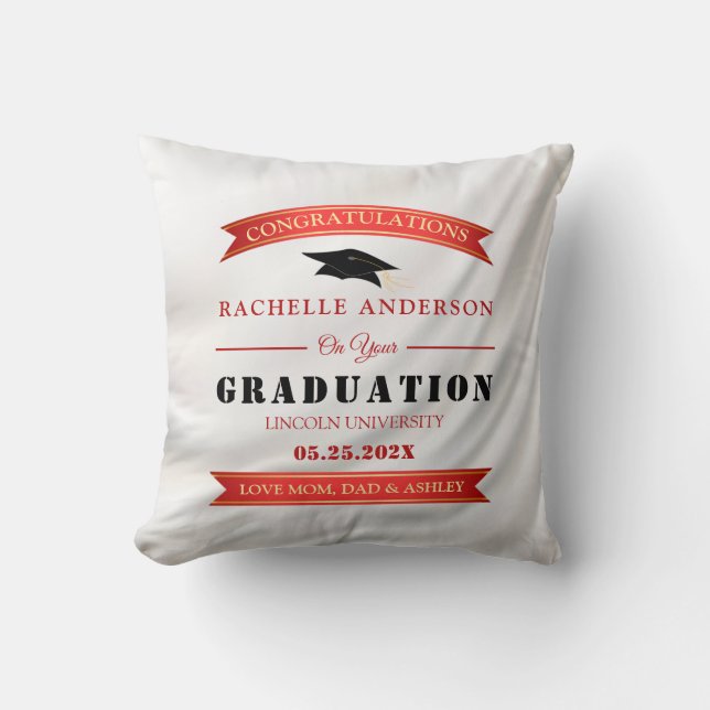 Studenten Pillow White Satin Kudde (Framsida)
