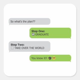 Studenten Plan Chatta T-Shirt Fyrkantigt Klistermärke