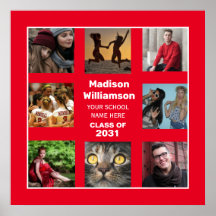 Studenten Poster 8 fotosamlingsklass på år