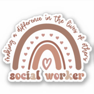 Studenten-presenter för Social Worker-uppskattning Klistermärken