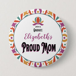 Studenten Proud Mamma Parent Monogram Grad Knapp
