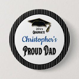 Studenten Proud Pappa Parent Monogram Grad Knapp
