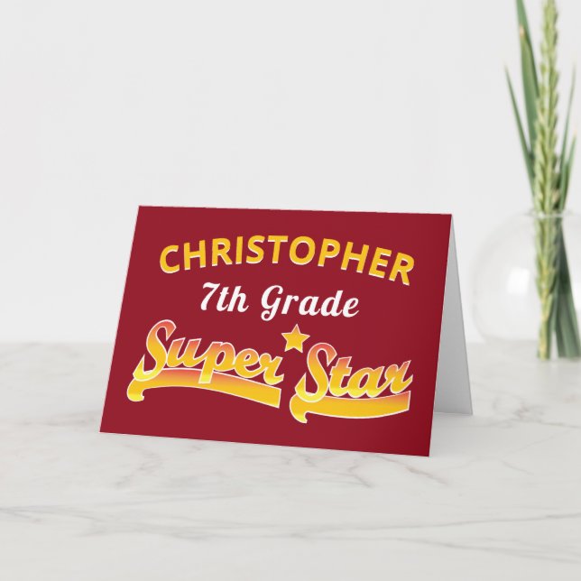 Studenten Red 7:e Klass Star Mittet School i Kort (Framsida)
