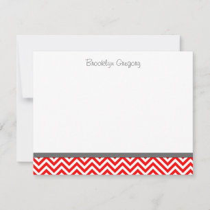 Studenten Red and White Chevron Rand Tack Anteckningskort
