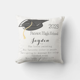 Studenten Roligt Facts Grad Cap Anpassningsbar Dek Kudde