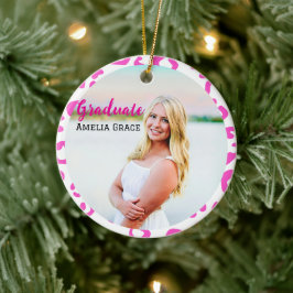 Studenten Rosa Leopard Milestone Ornament