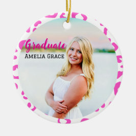 Studenten Rosa Leopard Milestone Ornament