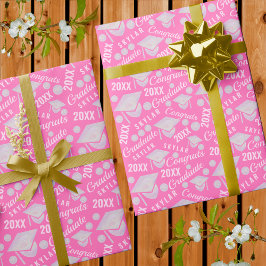 Studenten Rosa Opal Chic Polka Dot Student Presentpapper
