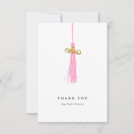 Studenten Rosa Tassel Anpassningsbar Tack Kort