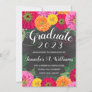 Studenten Rosa Zinnia Blommigt Vattenfärg Grått 20 Meddelande