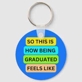 Studenten rund ljusblå nyckelkedja SO_DENNA_IS_H Nyckelring