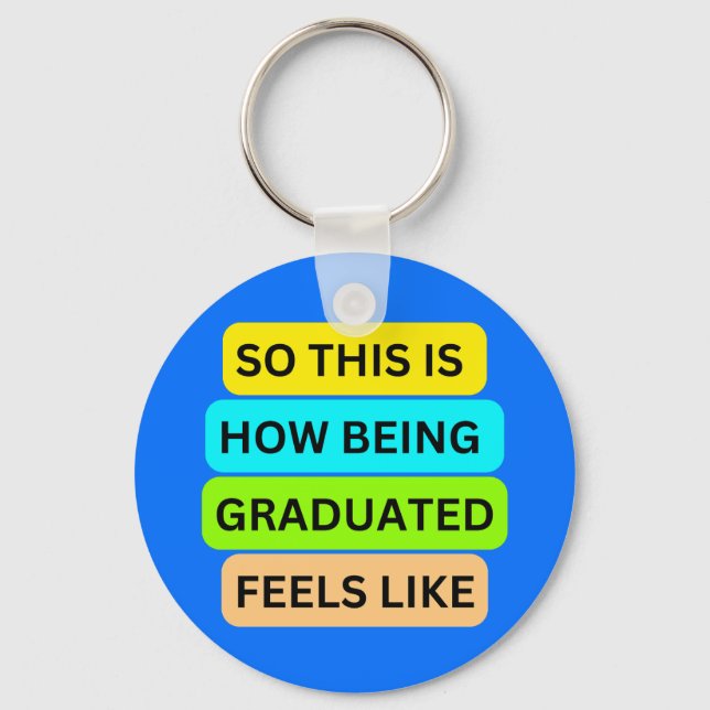 Studenten rund ljusblå nyckelkedja SO_DENNA_IS_H Nyckelring (Framsida)