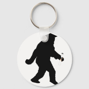 Studenten Sasquatch med Grad Cap Nyckelring