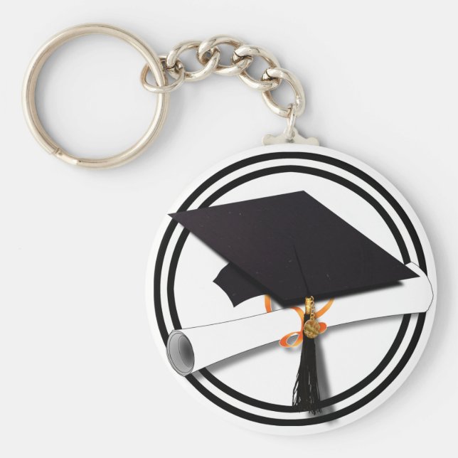 Studenten School Färg Black and White Nyckelring (Framsidan)