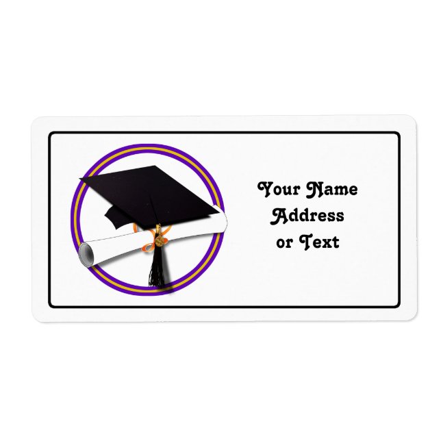 Studenten School Färg Lila och Guld Fraktsedel (Framsidan)