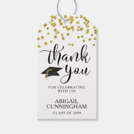 Studenten Script TACK Guld-konfetti Presentetikett