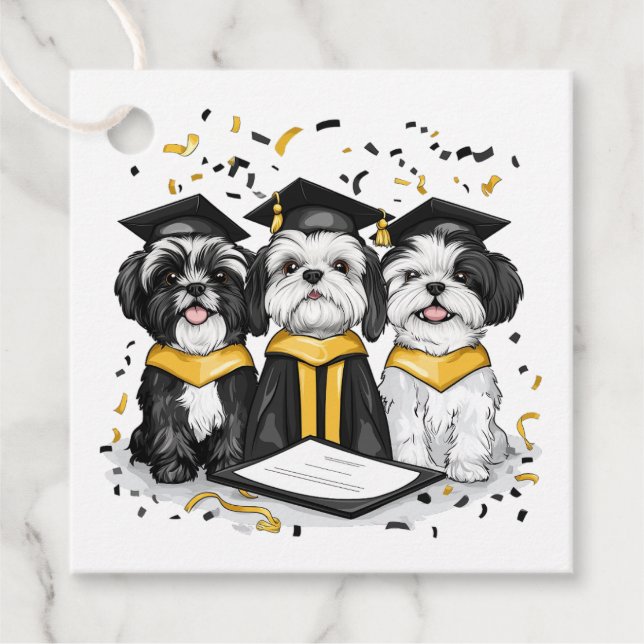 Studenten Shih Tzu Hundar Gåvor Etiketter (Framsida)