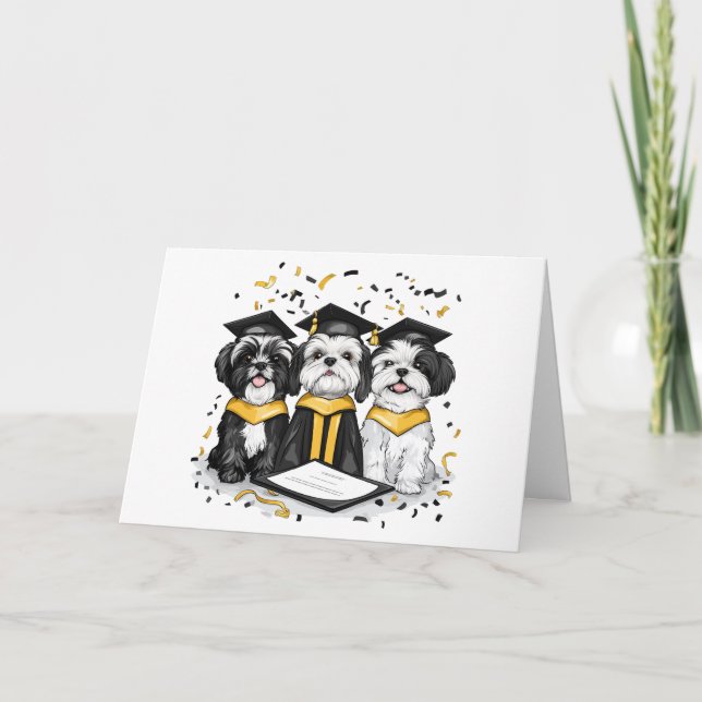 Studenten Shih Tzu Hundar Kort (Framsida)