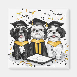 Studenten Shih Tzu Hundar Magnet