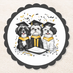 Studenten Shih Tzu Hundar Underlägg Papper