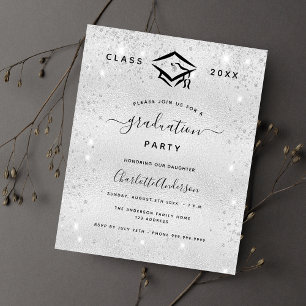 Studenten silver glitter, dagens inbjudan till bud flygblad