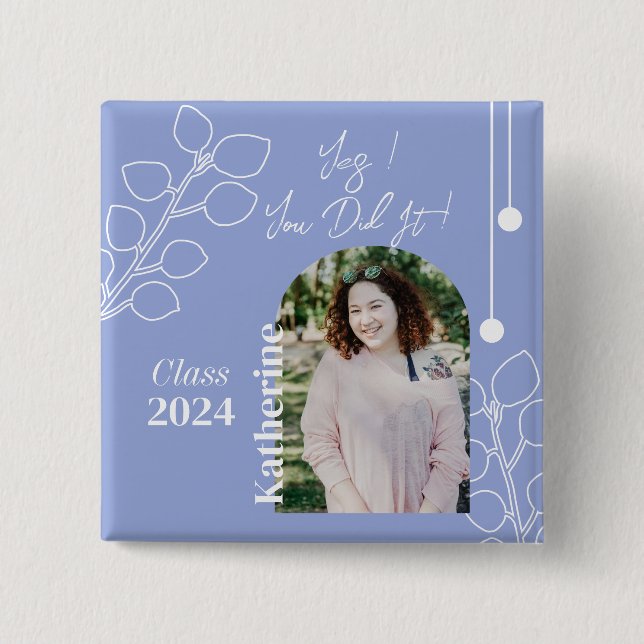 Studenten Simple Foliage Photo Lavender Knapp (Framsida)