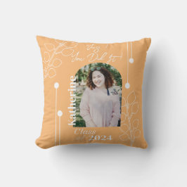 Studenten Simple Foliage Photo Orange Kudde