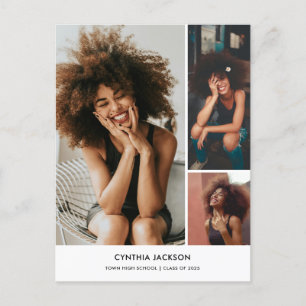 Studenten Simple Minimal Photo Collage Tack Vykort