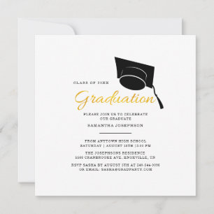 Studenten Simple Minimalist 2025 Grad Party Inbjudningar
