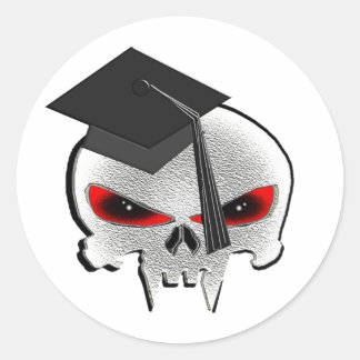 Studenten Skull Runt Klistermärke