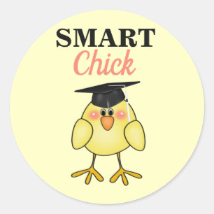 Studenten Smart Chick Runt Klistermärke