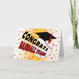 Studenten som är gratulerar för en baseballstjärna kort