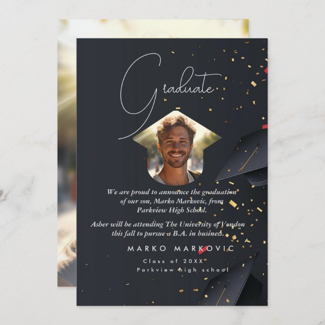 Studenten Son I Grått Meddelande (Fram/baksida)