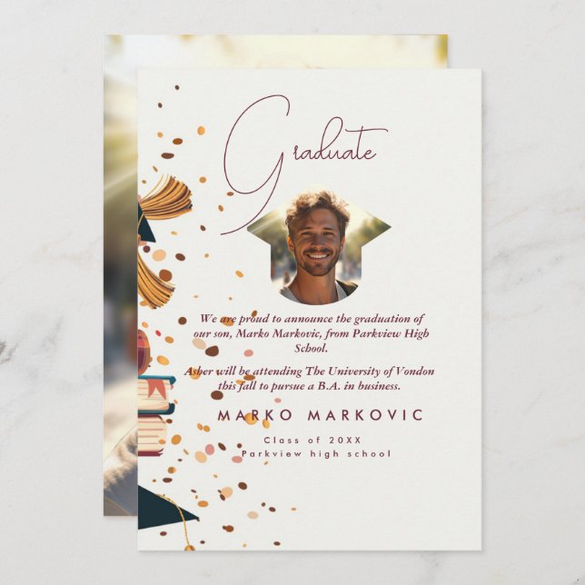 Studenten Son I Red Meddelande (Fram/baksida)