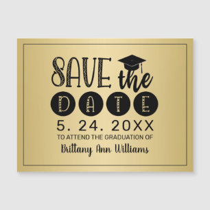 Studenten Spara datumsvart typografi i Guld