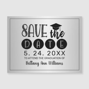 Studenten Spara datumsvart typografi Silver