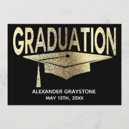 Studenten sparar datum för dagens moderna Faux Gul Inbjudningar