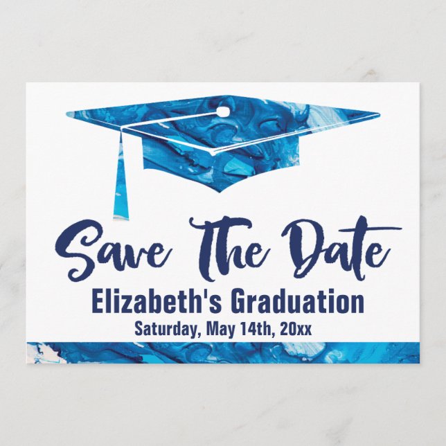 Studenten sparar datum för enkel Elegant vattenfär Spara Datumet (Framsida)