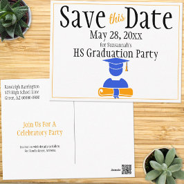 Studenten sparar den minimala blåa Orangen för dat Vykort