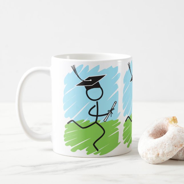 Studenten Springer Grass Himlar © - Funny Grad Kaffemugg (Med munk)