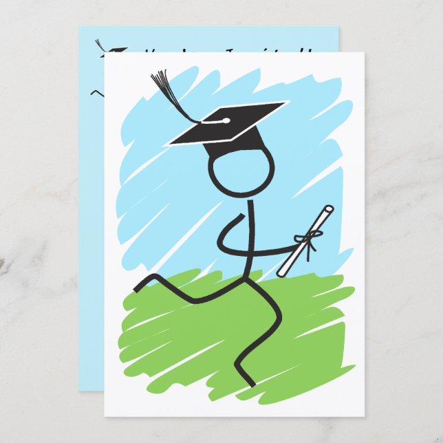 Studenten Springer © Party Crossa country spår Inbjudningar (Fram/baksida)