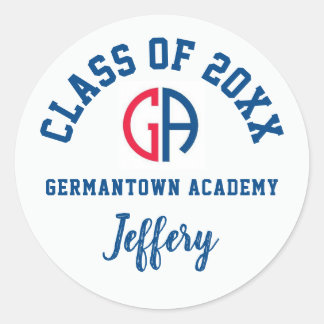 Studenten Stickers Germantown Academy, Anpassnings Runt Klistermärke