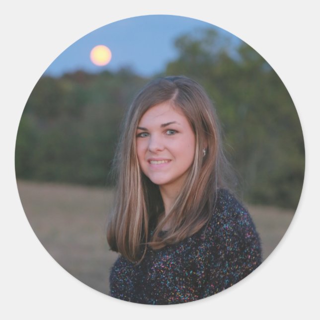 Studenten Stickers Runt Klistermärke (Framsida)