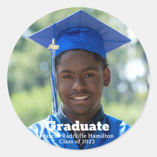 Studenten student personlig foto modern runt klistermärke