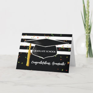 Studenten Student School med Cap Black White Kort