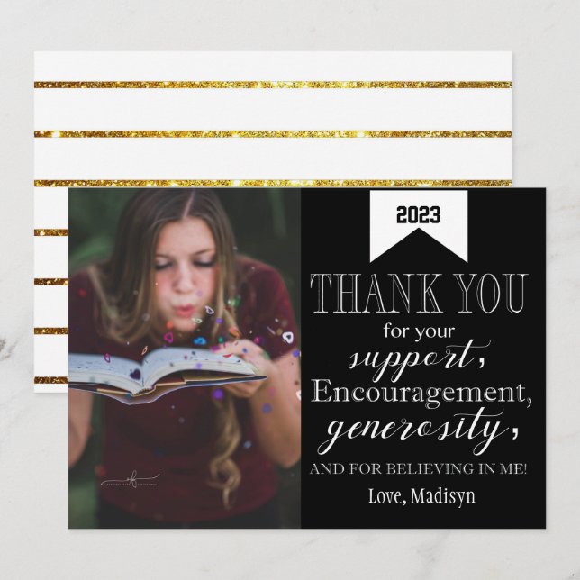 Studenten Tack för att du minimerar fotokort Kort (Fram/baksida)